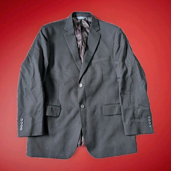 Pronto Uomo Platinum Blazer Jacket Size 44R Black Men's Suit Coat Wool